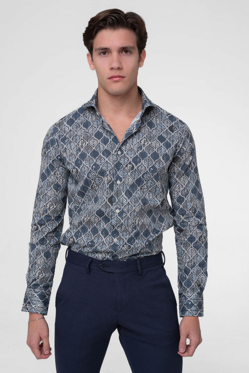 Camicia slim a fantasia
