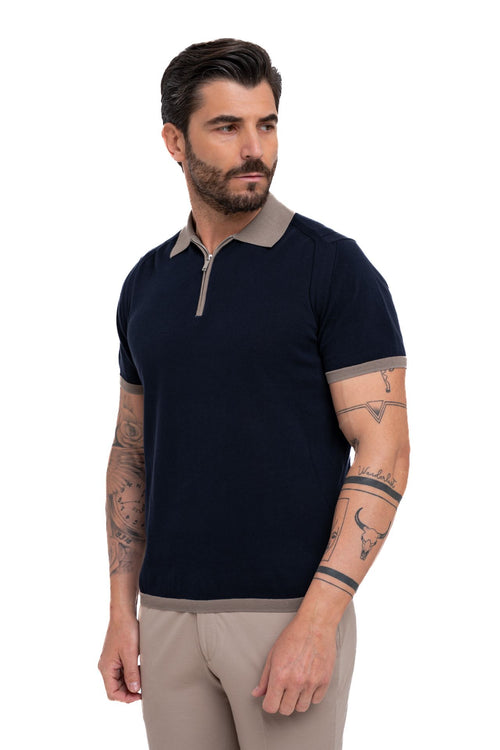 Polo bicolor in maglia
