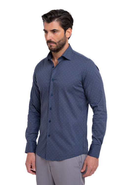 Camicia slim fit microfantasia