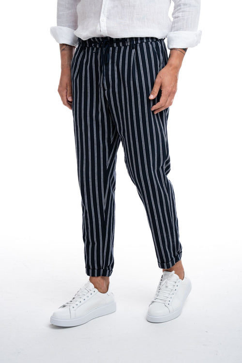 Pantalaccio con risvolto a righe verticali