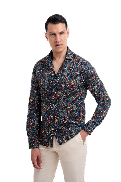 Camicia floreale slim fit