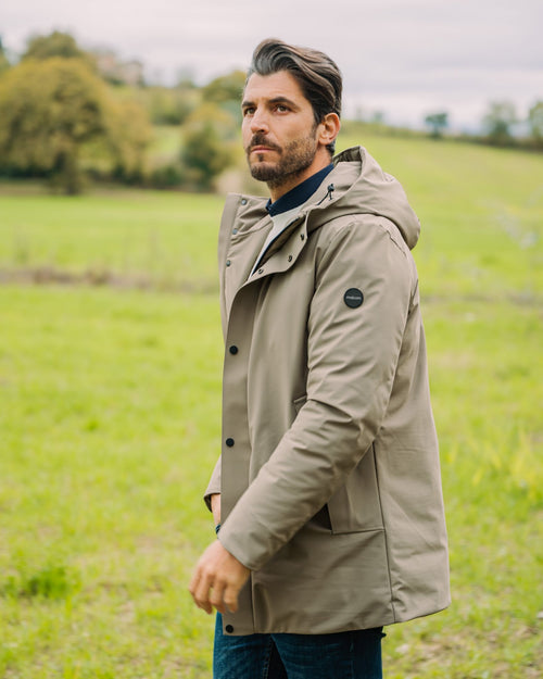 Parka jacket in tessuto tecnico
