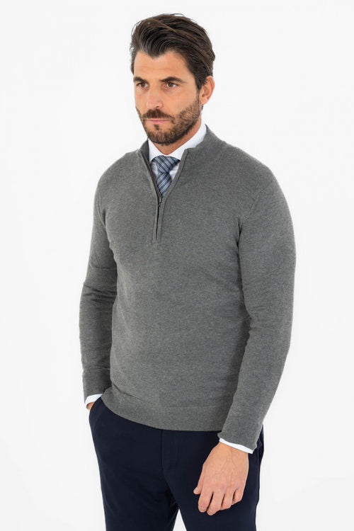Maglioncino misto lana mezza zip