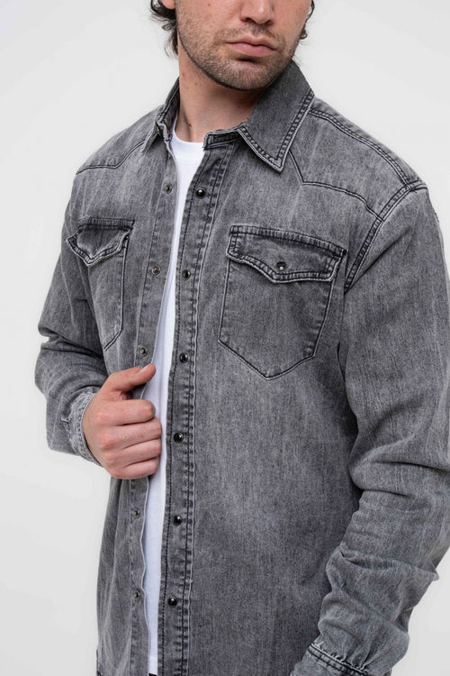 Camicia jeans acid-wash