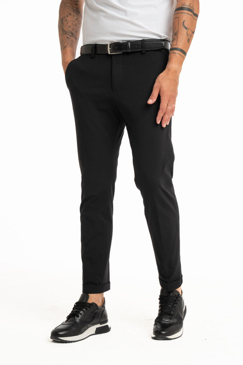 Pantaloni jersey punto Milano con elastici in vita
