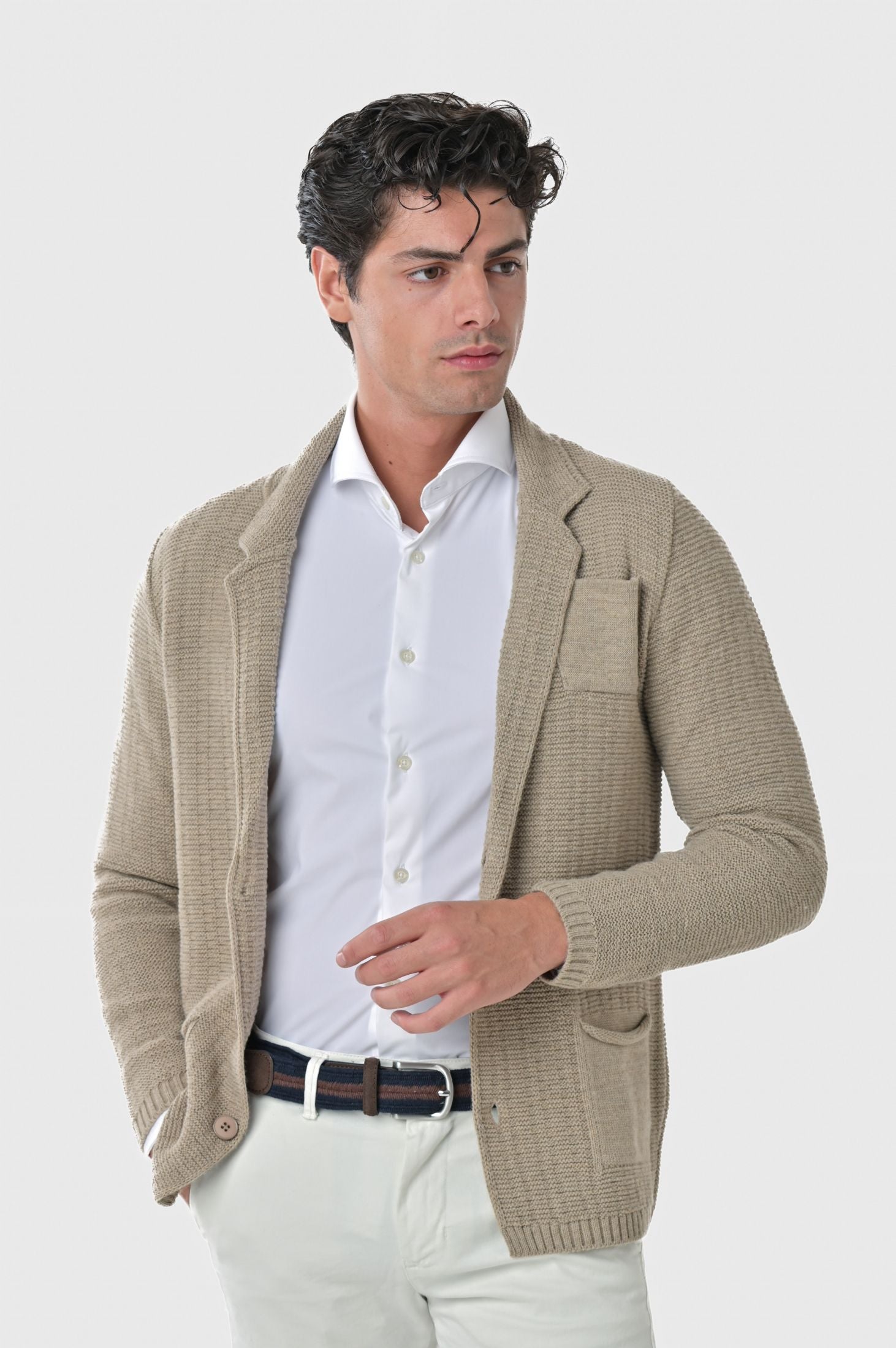 Giacca cardigan misto lana