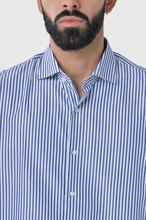 Camicia rigata in cotone