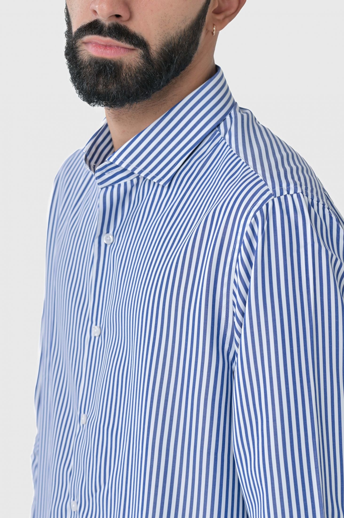 Camicia rigata in cotone