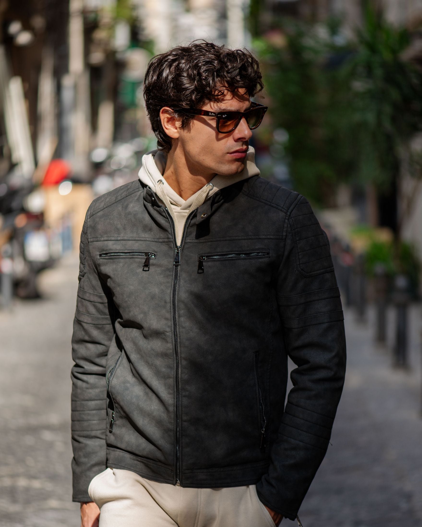 Giubbino similpelle imbottito Nabuk Elephant