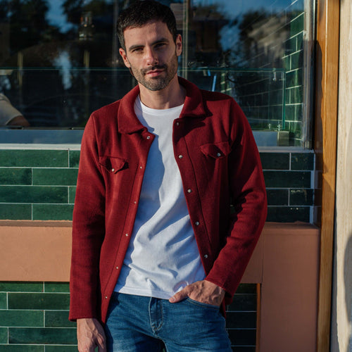 Maglia a camicia in misto lana