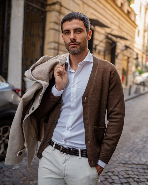 Cardigan quattro bottoni