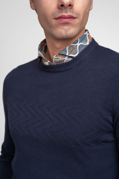 Maglia girocollo con trama
