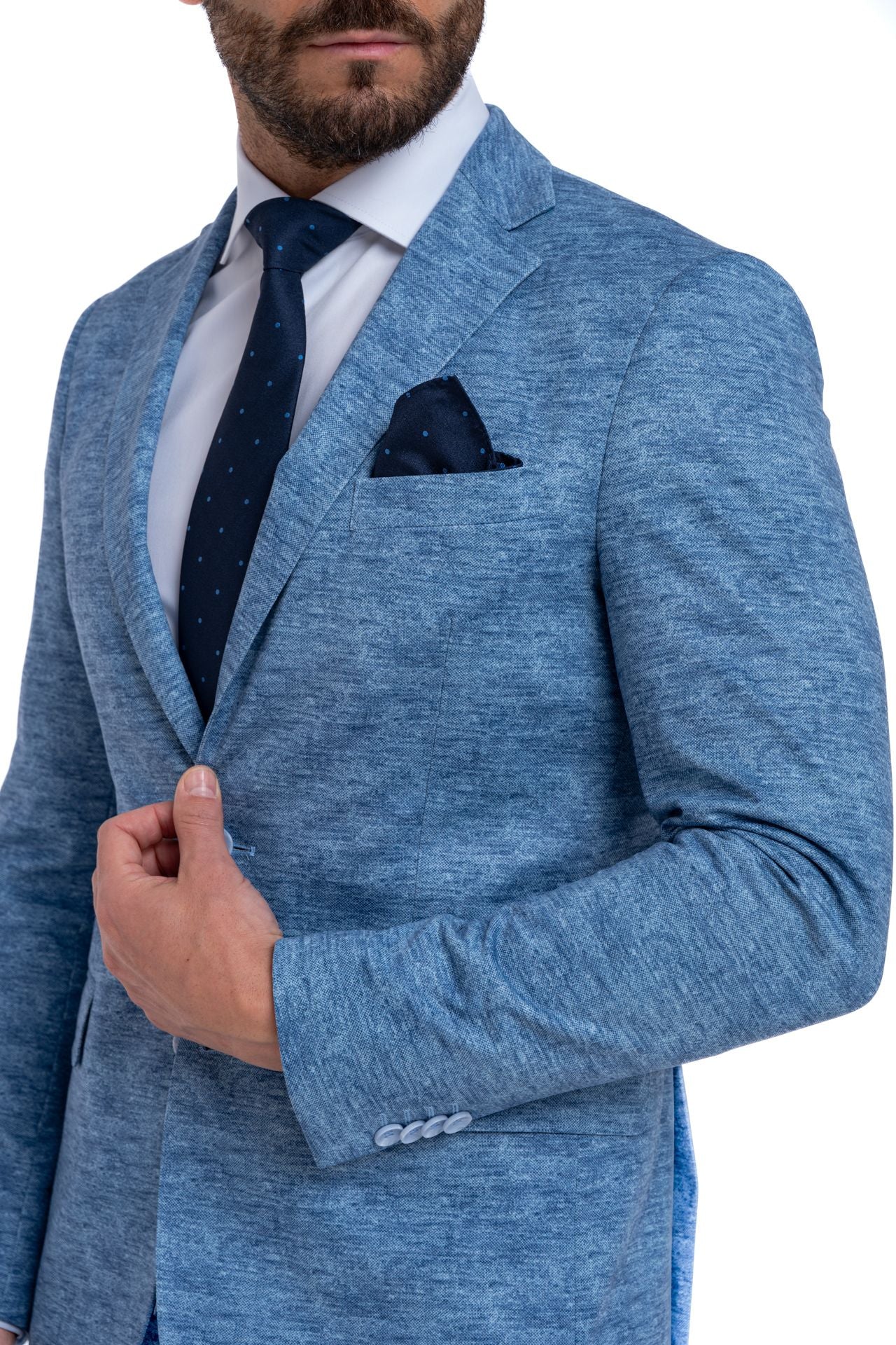 Abito slim fit effetto melange in punto milano