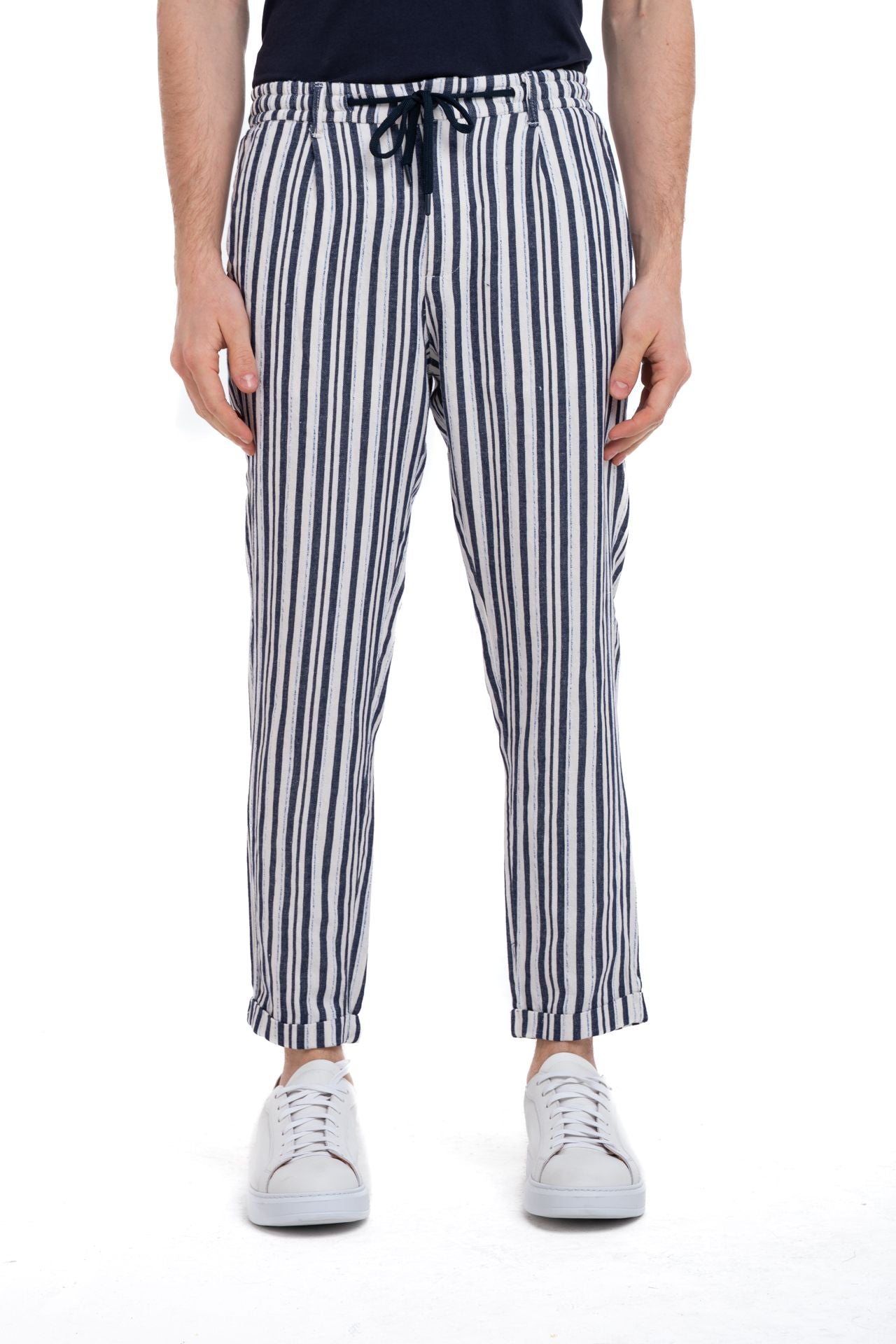 Pantalaccio con risvolto a righe verticali