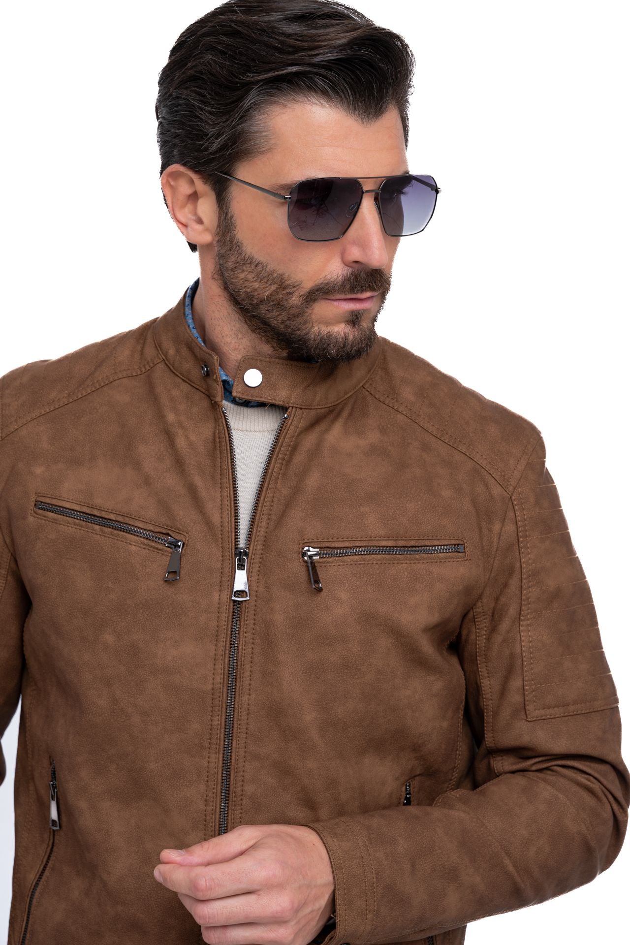 Giubbino similpelle effetto nabuk elephant