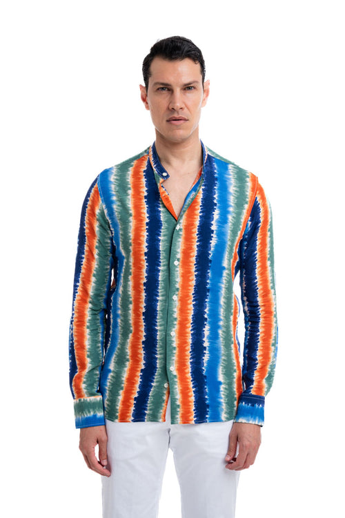 Camicia coreana fantasia in viscosa