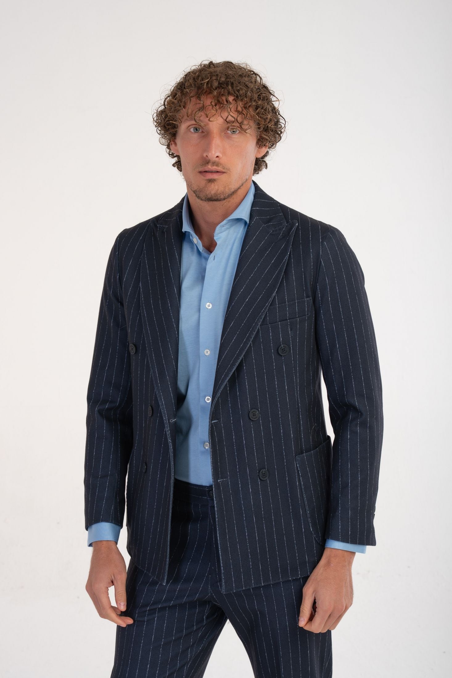 Giacca doppio petto gessata