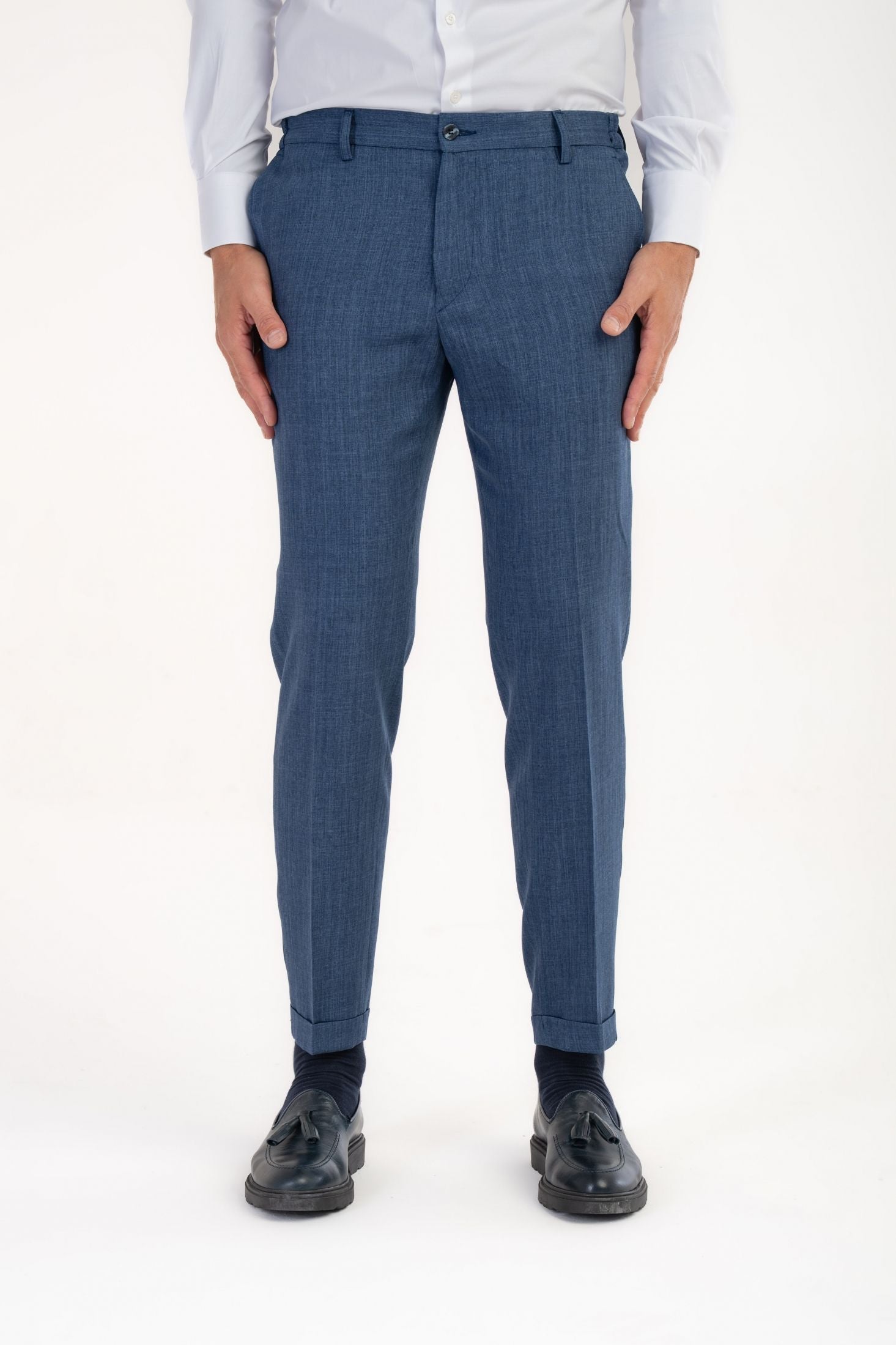 Pantaloni con texture fiammata