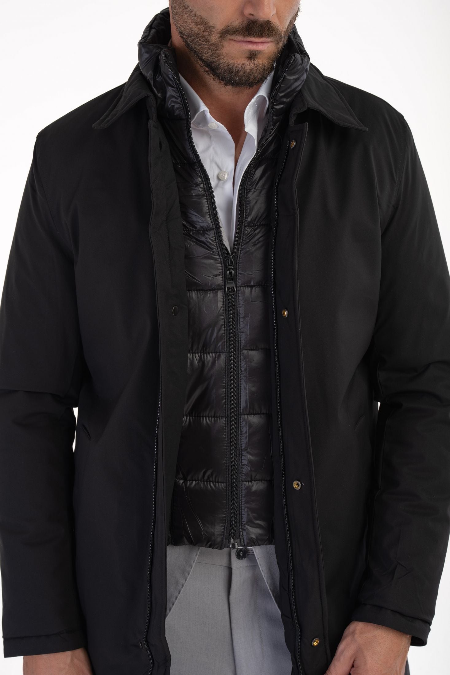 Trench impermeabile con pettorina