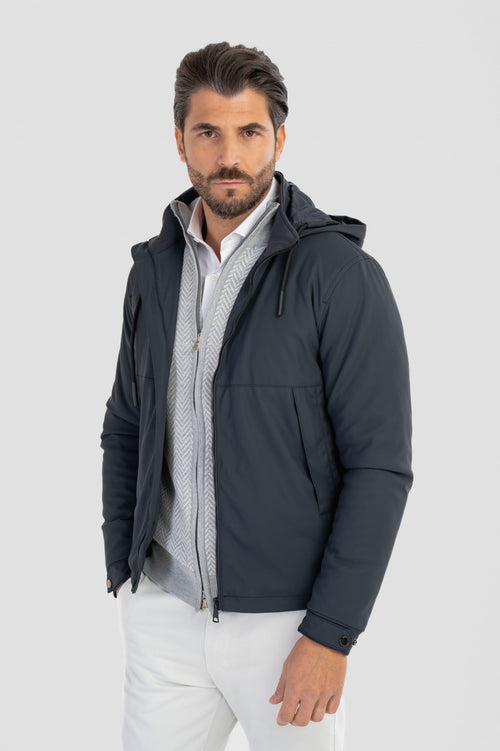 Giubbino softshell con cappuccio