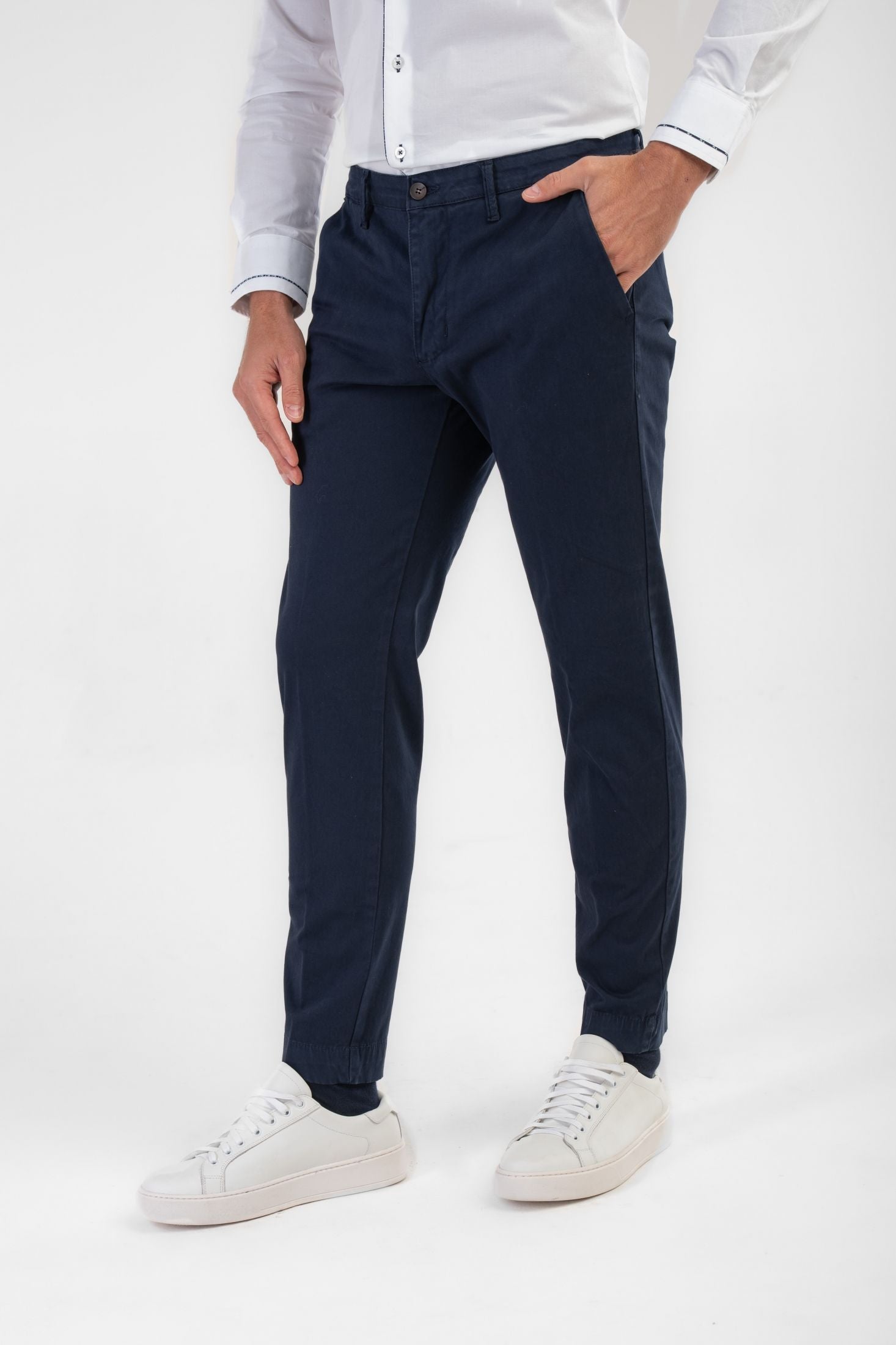 Pantaloni chino tinta unita tasca america