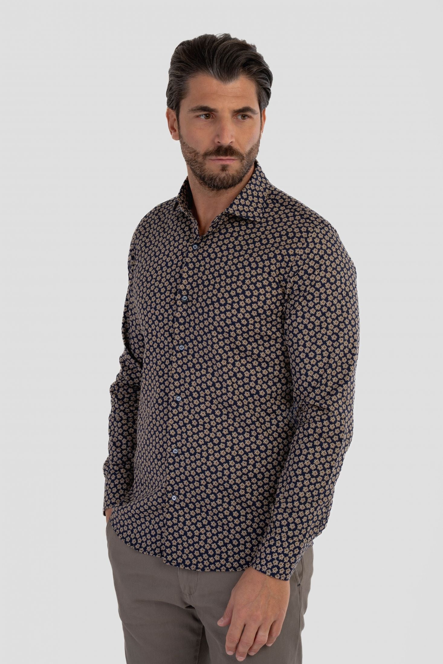 Camicia floreale slim