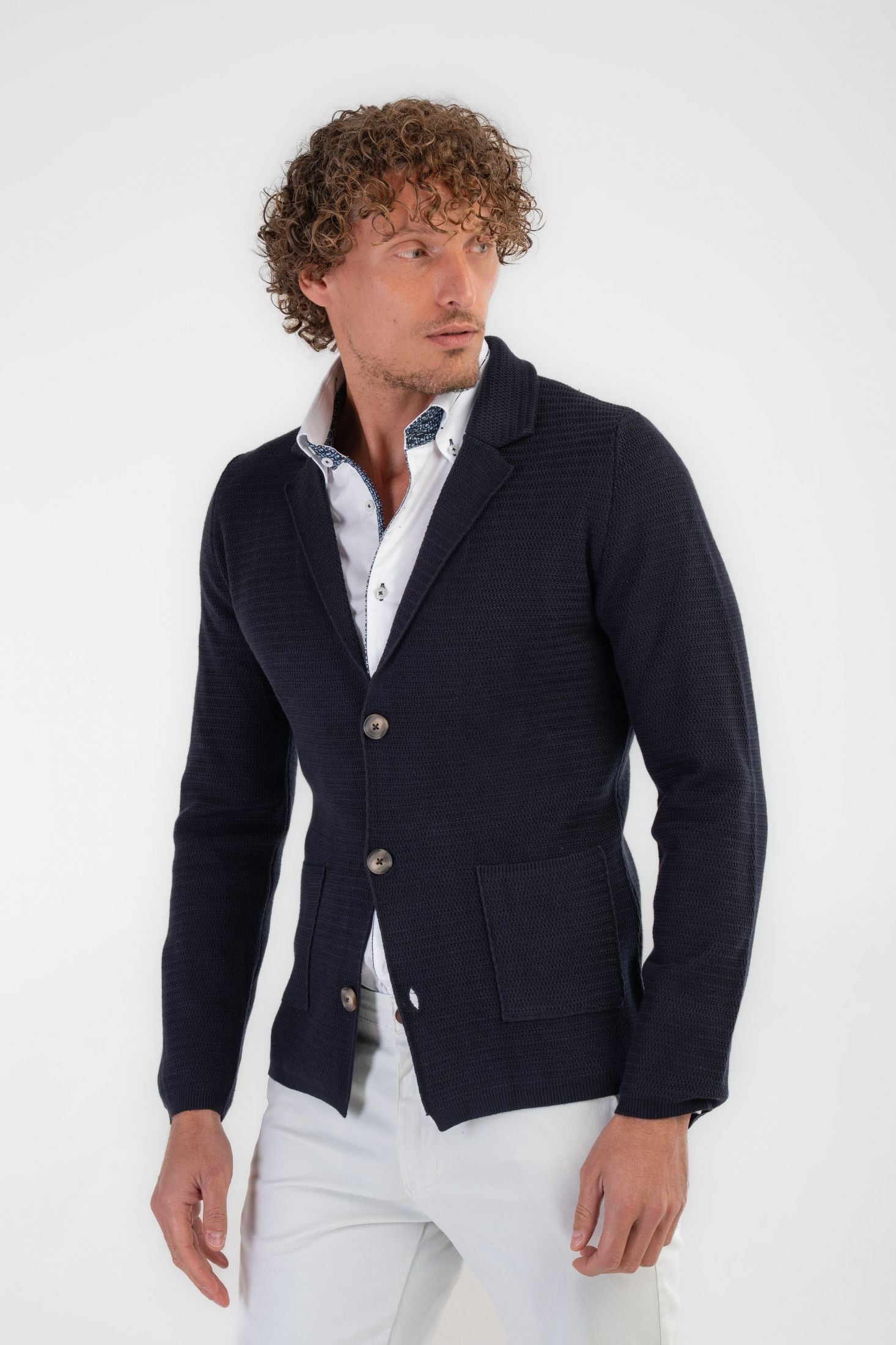 Cardigan a giacca con bottoni