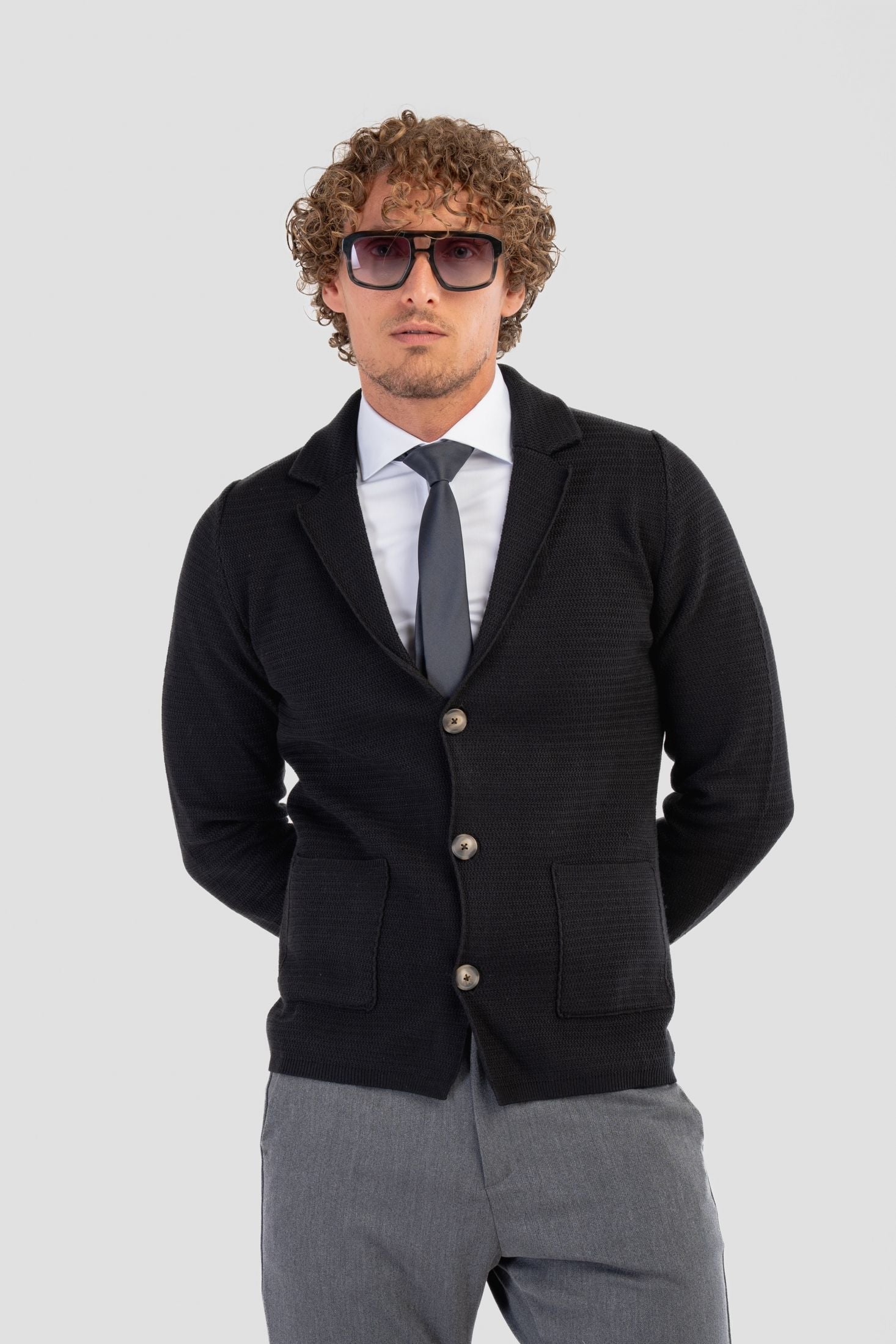 Cardigan a giacca con bottoni