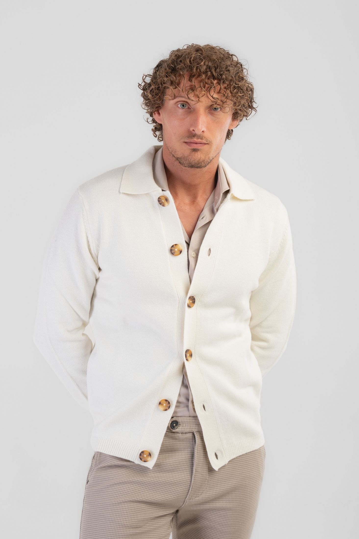 Cardigan con collo a Polo