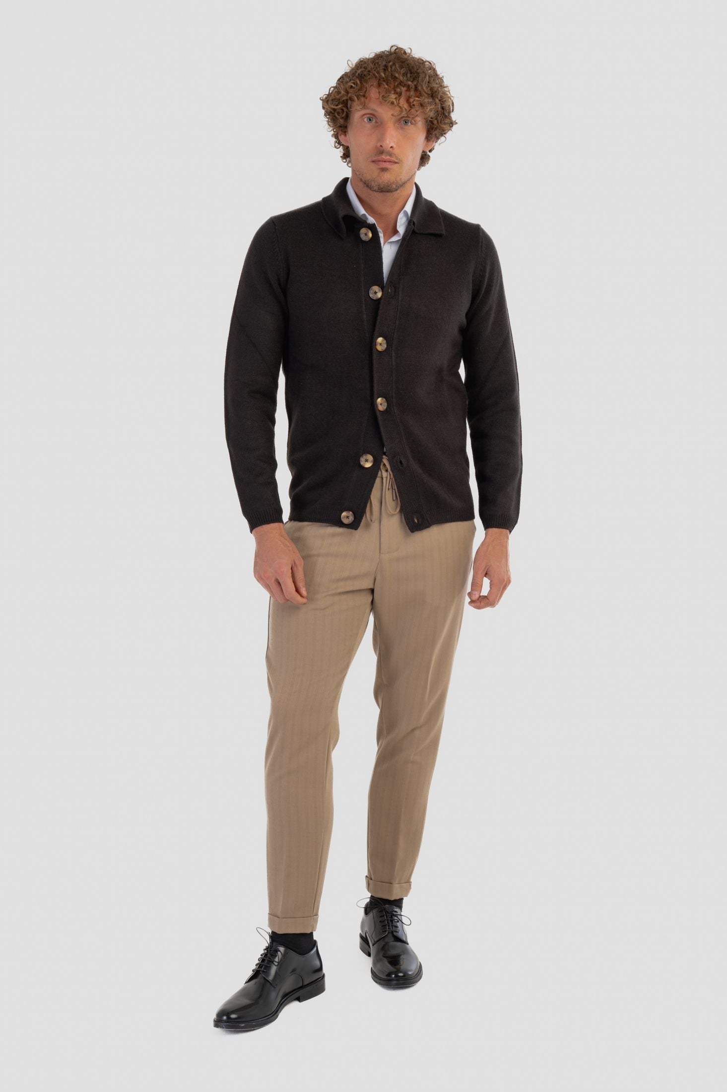 Cardigan con collo a Polo