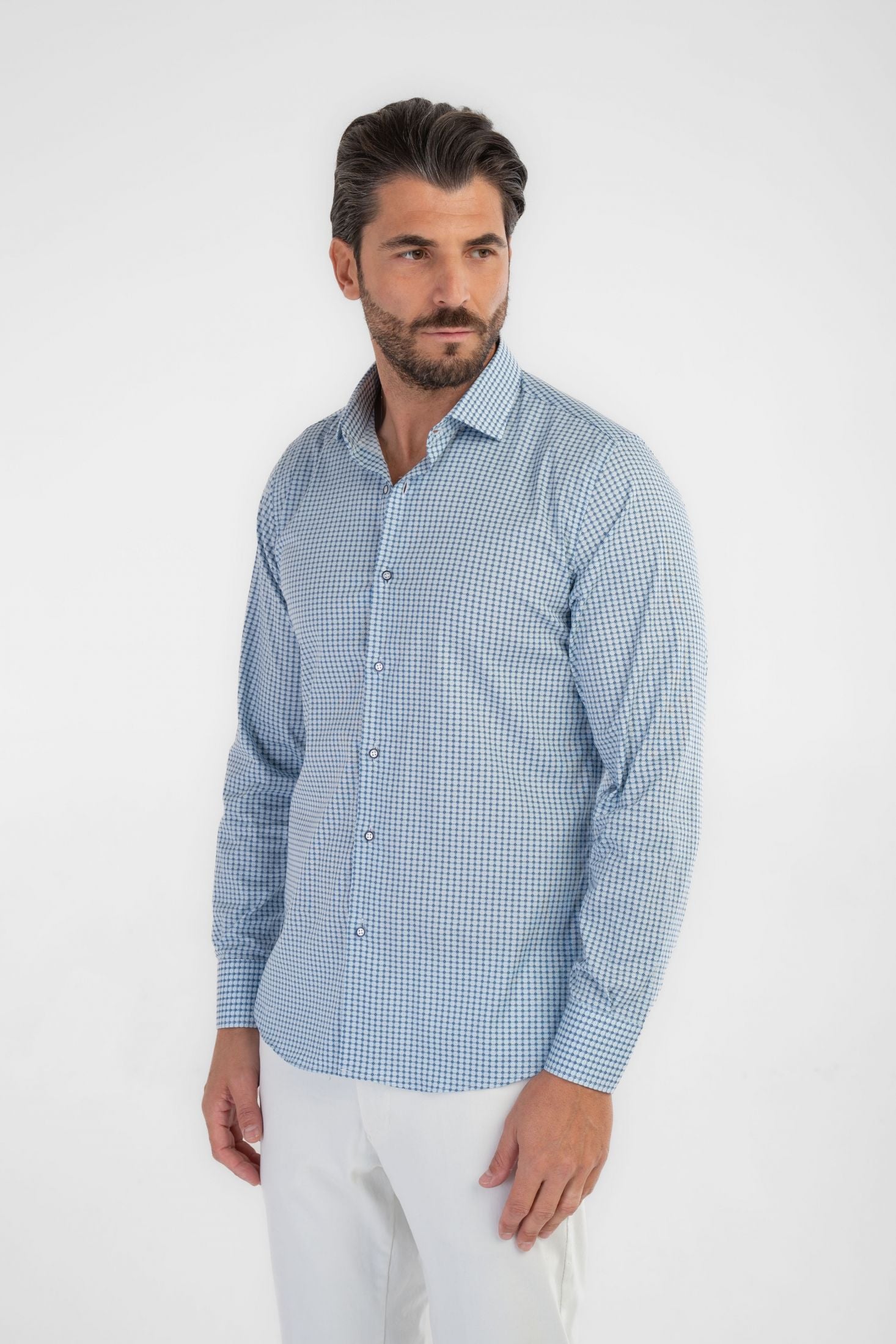 Camicia slim microfantasia