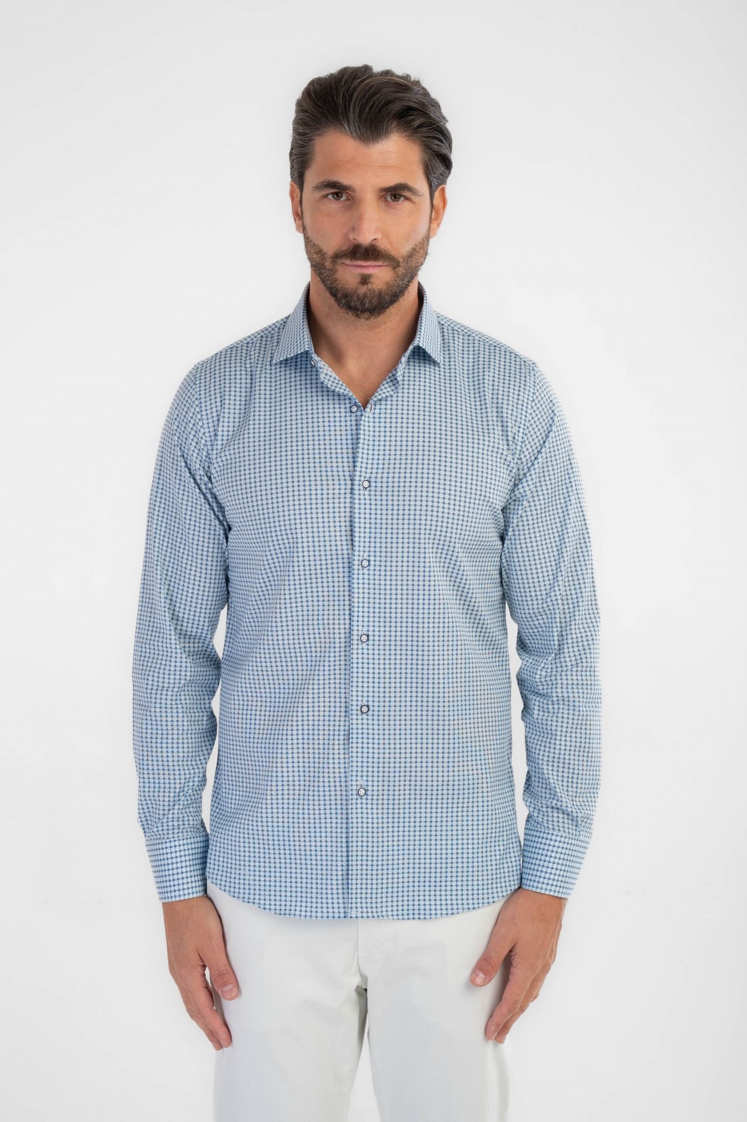 Camicia slim microfantasia