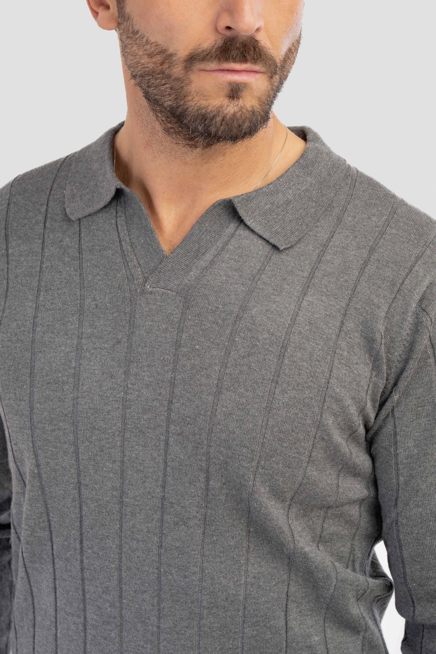 Polo derby in misto lana riciclata