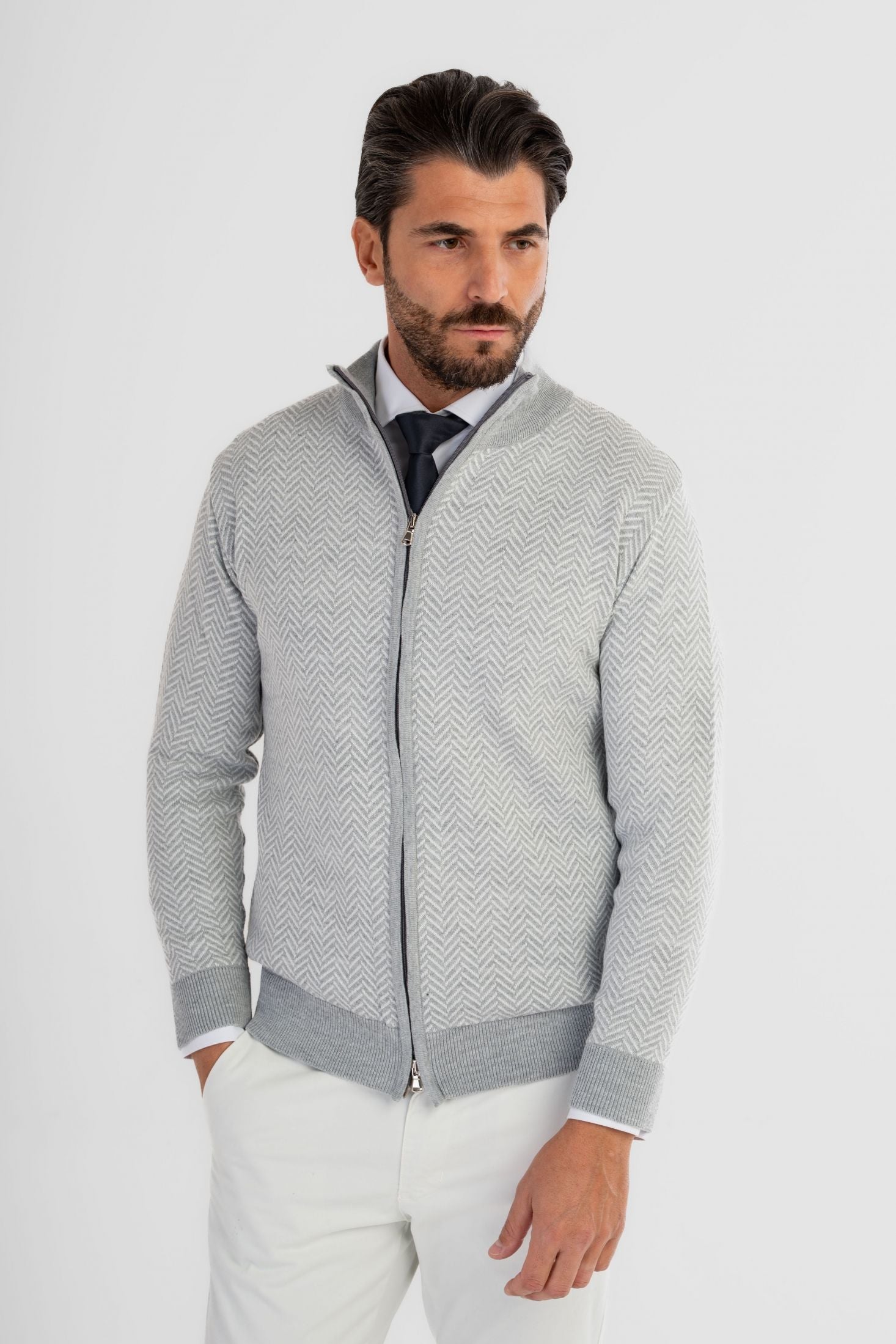 Cardigan in maglia con trama a spieghe