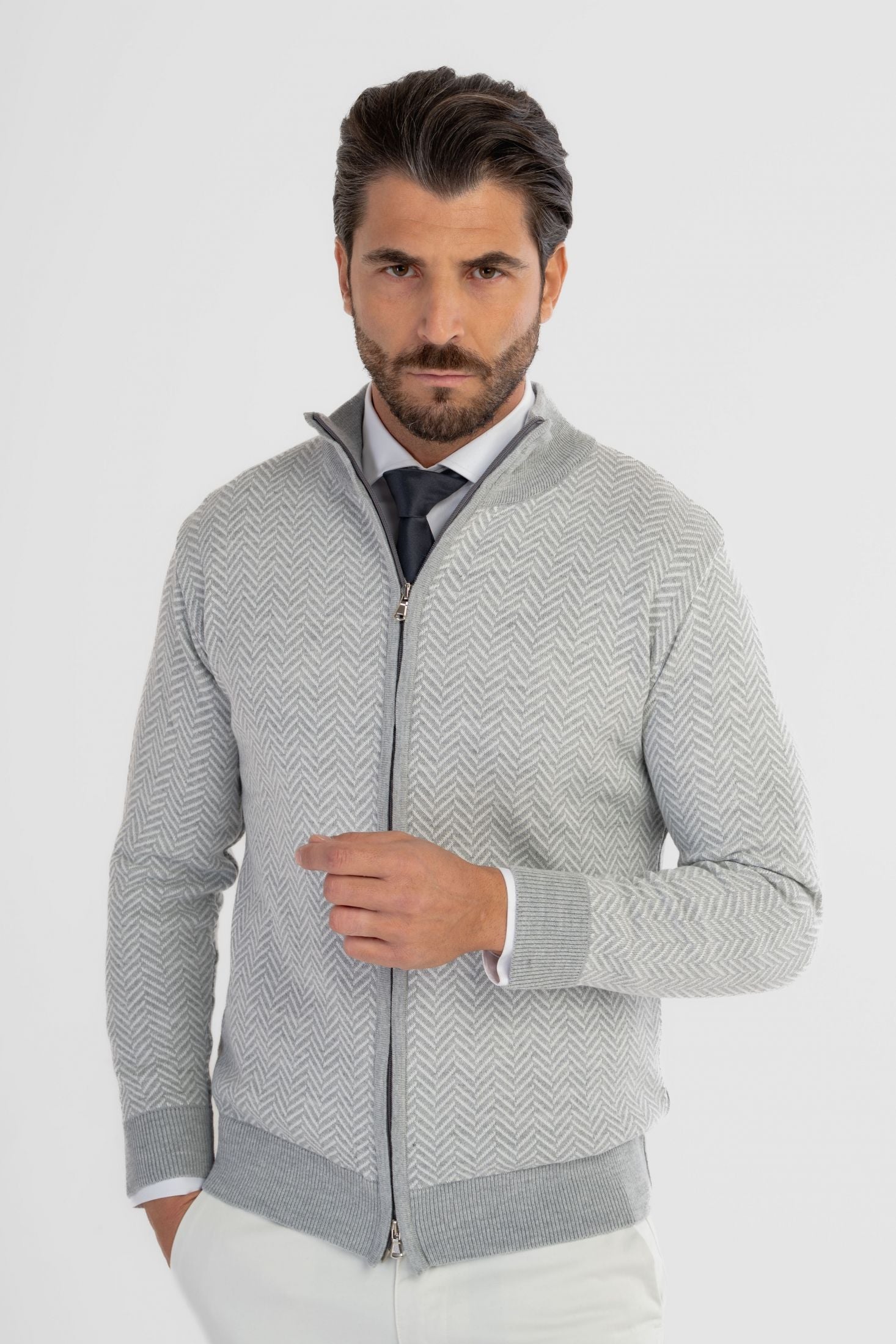Cardigan in maglia con trama a spieghe