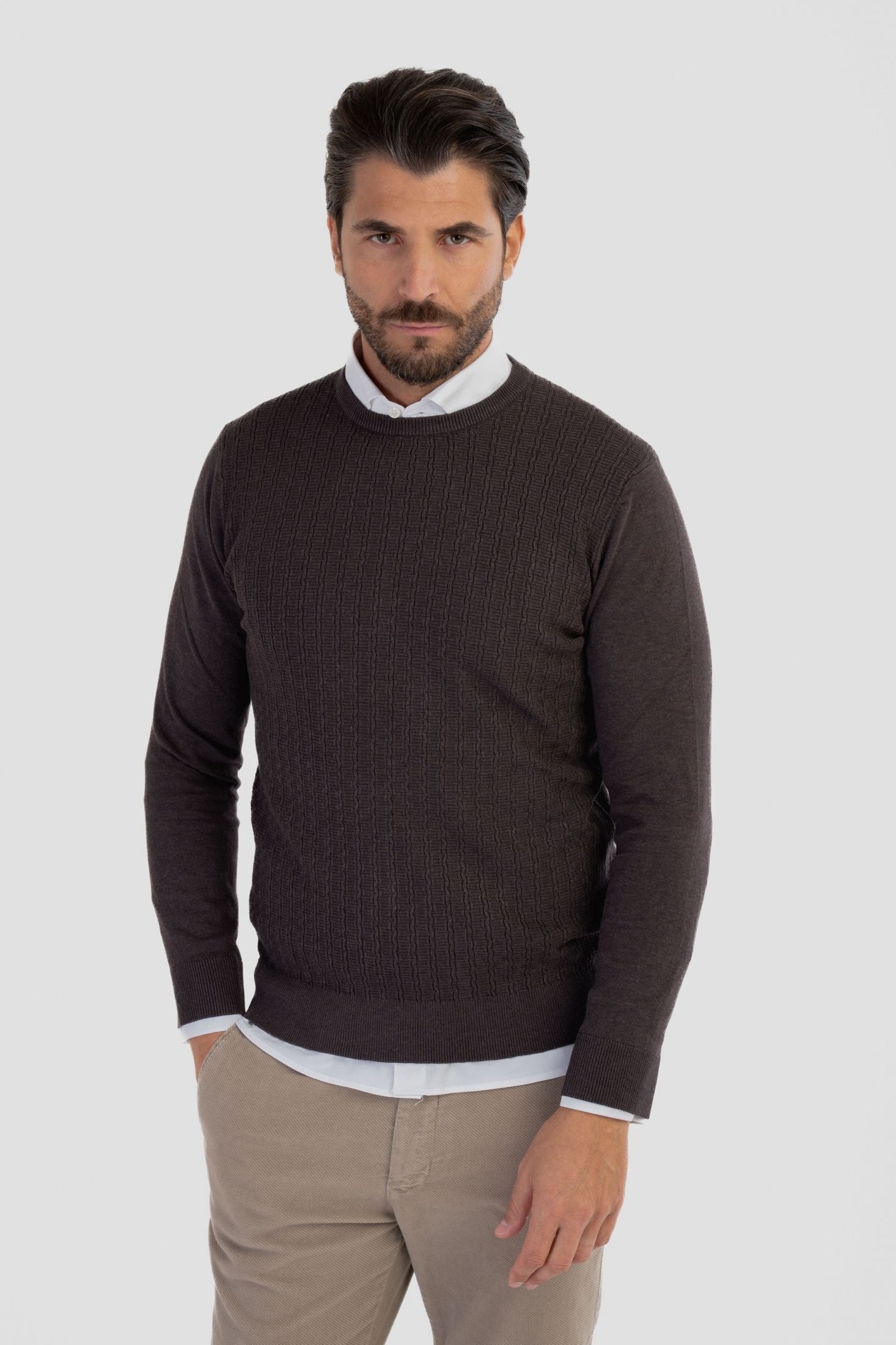 Maglioncino girocollo con trama