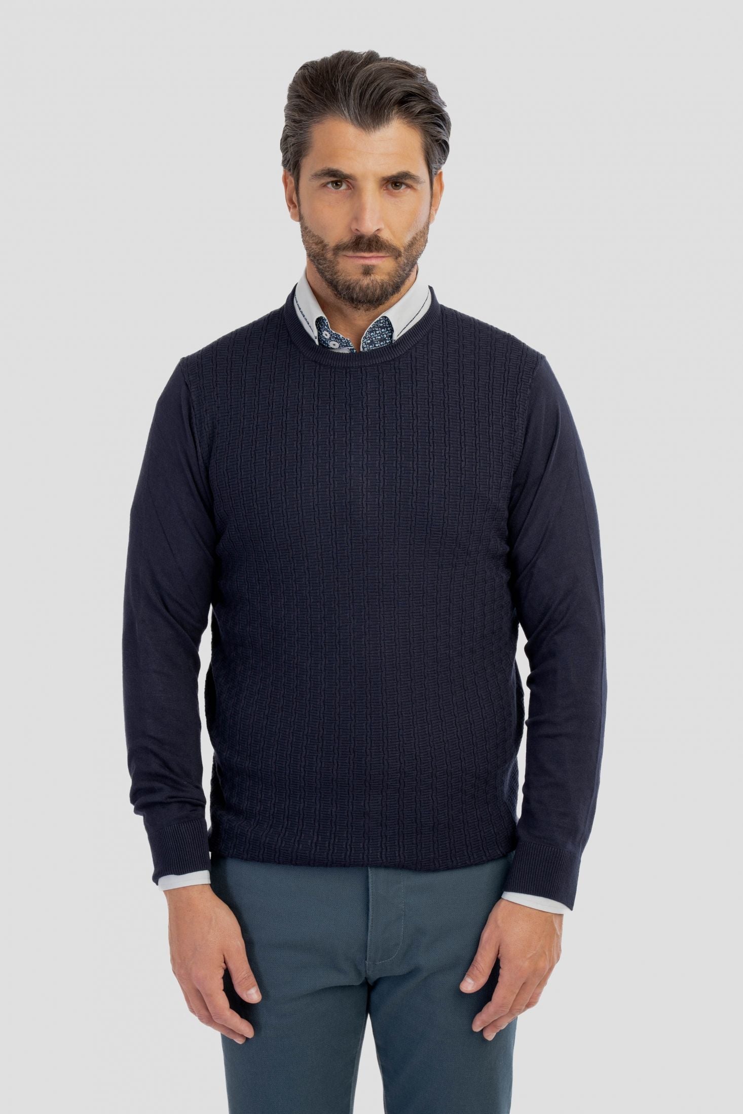 Maglioncino girocollo con trama