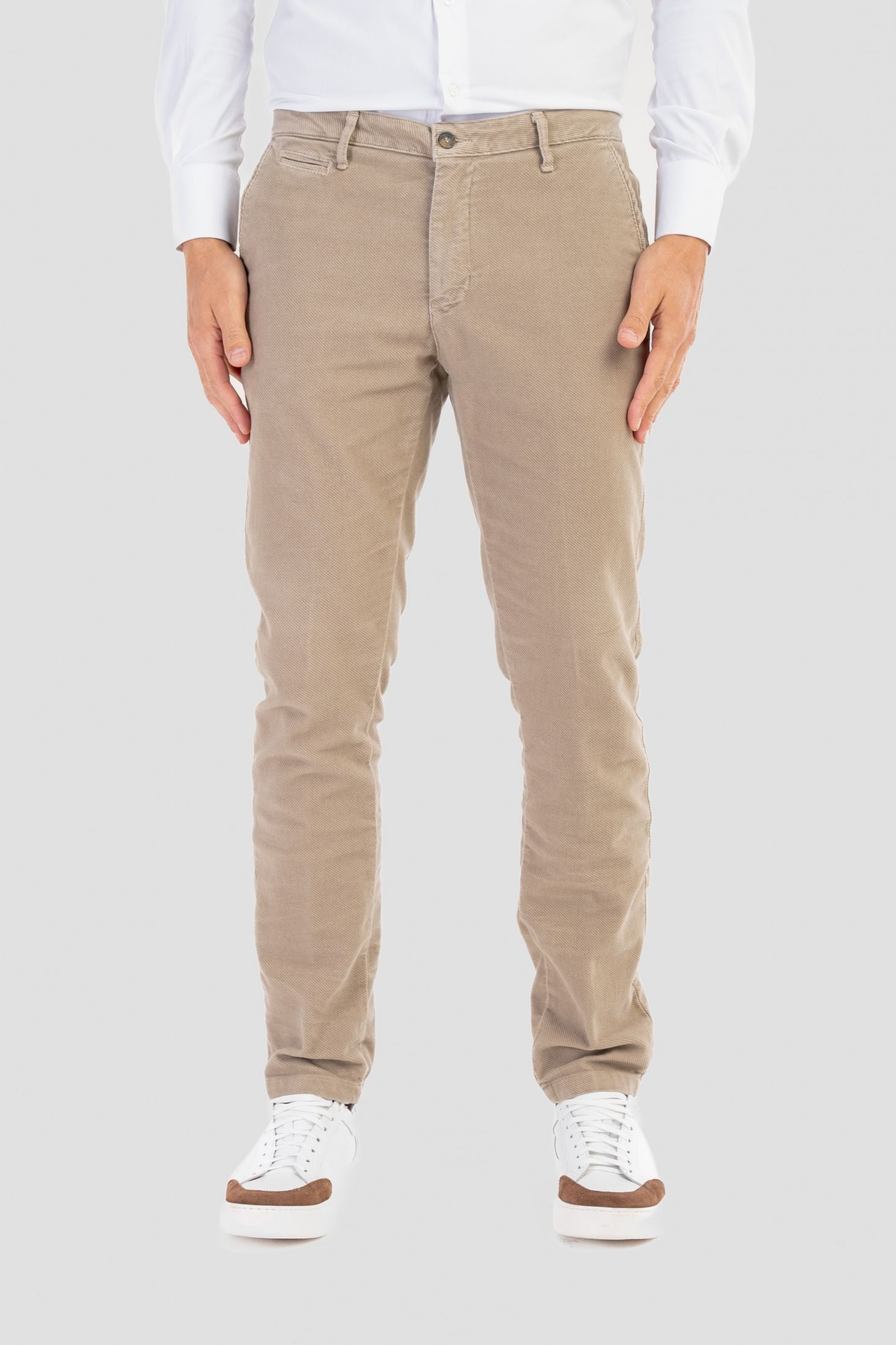 Pantaloni in fustagna con trama