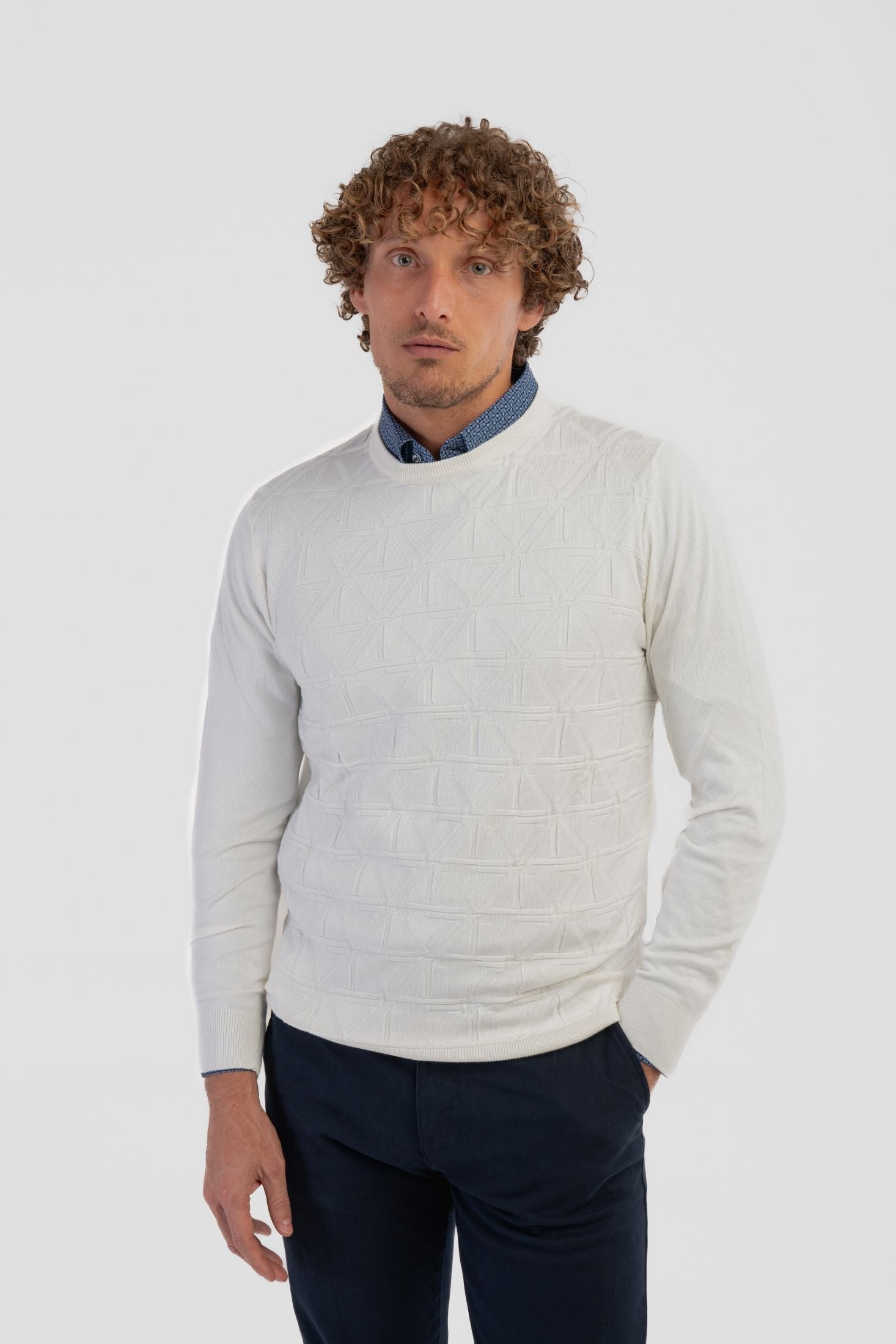 Maglioncino girocollo con texture