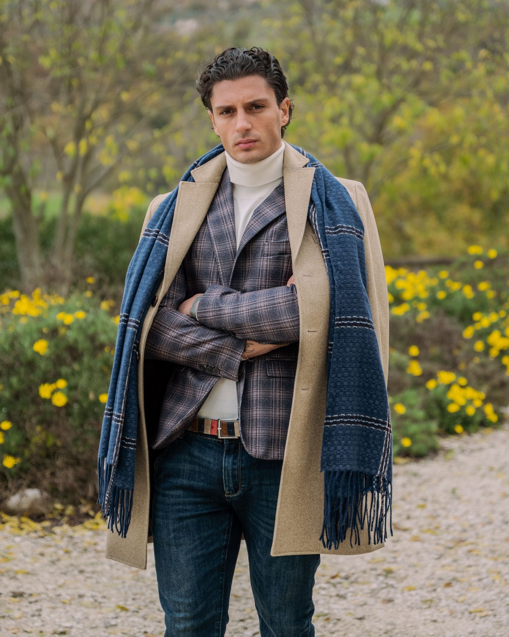 Cappotto spigato con pettorina