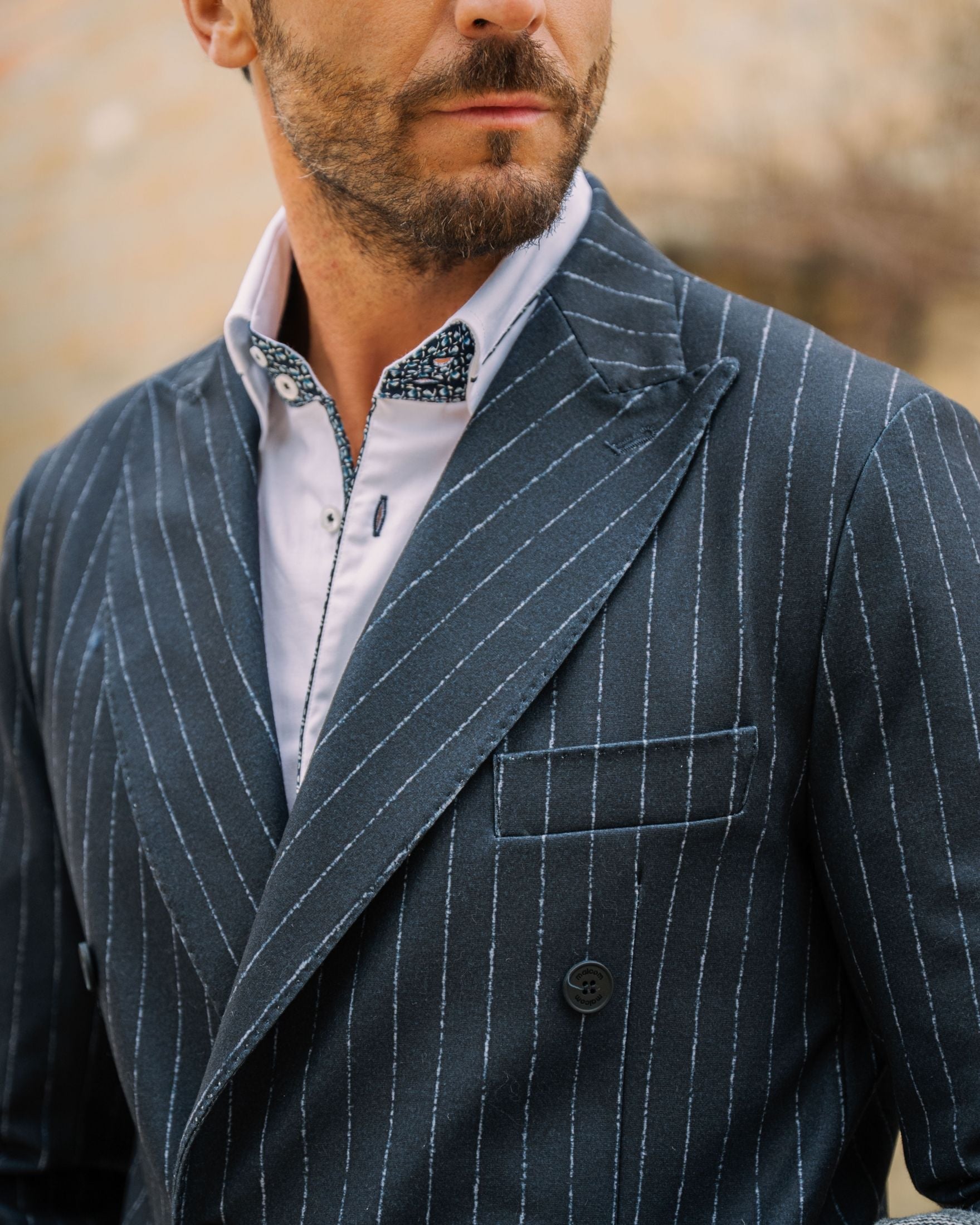 Giacca doppio petto gessata