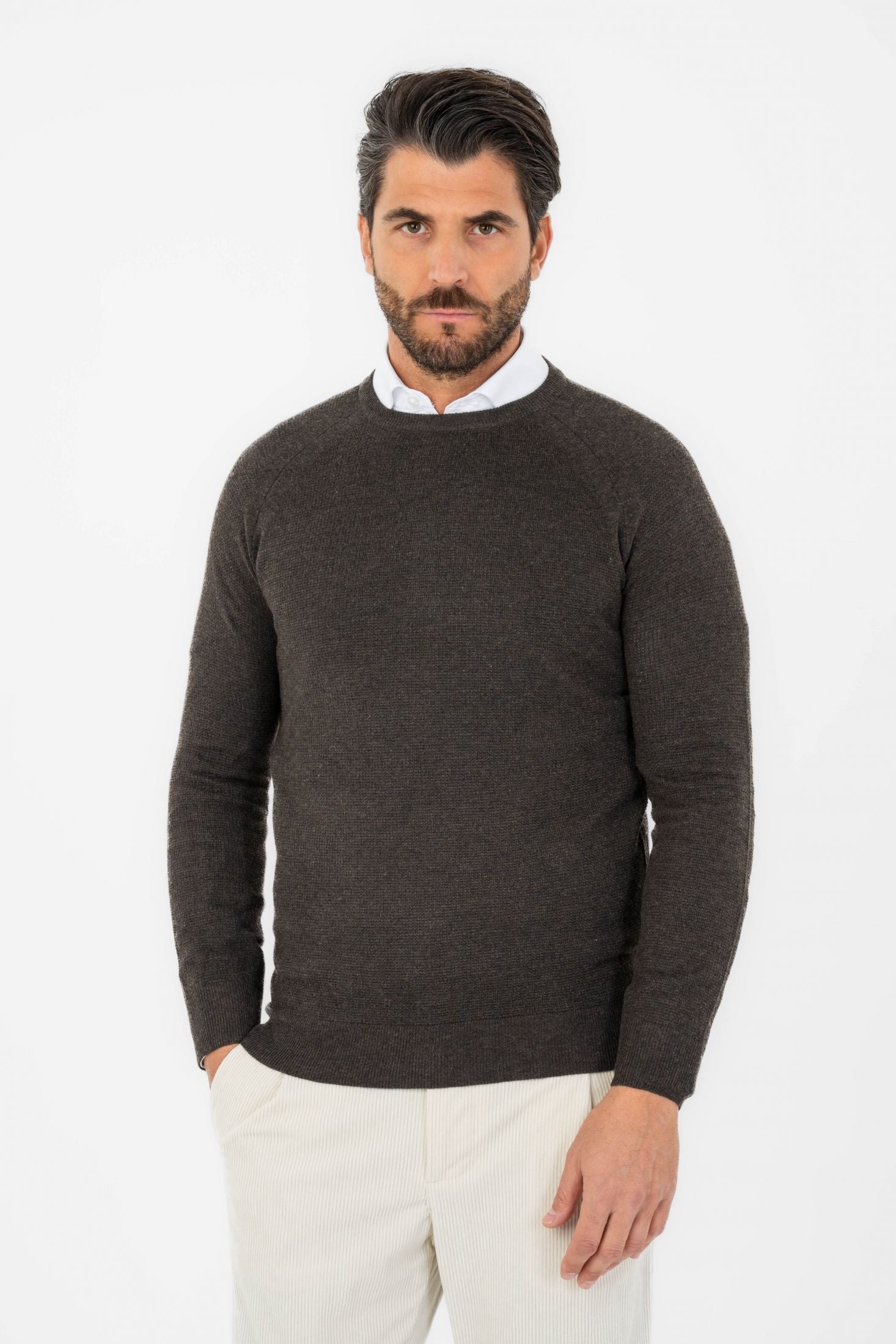 Maglioncino girocollo misto lana Raglan