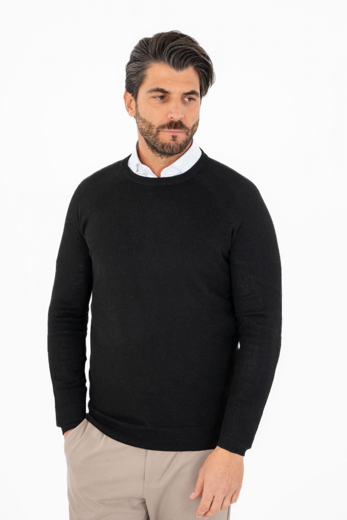 Maglioncino girocollo misto lana Raglan