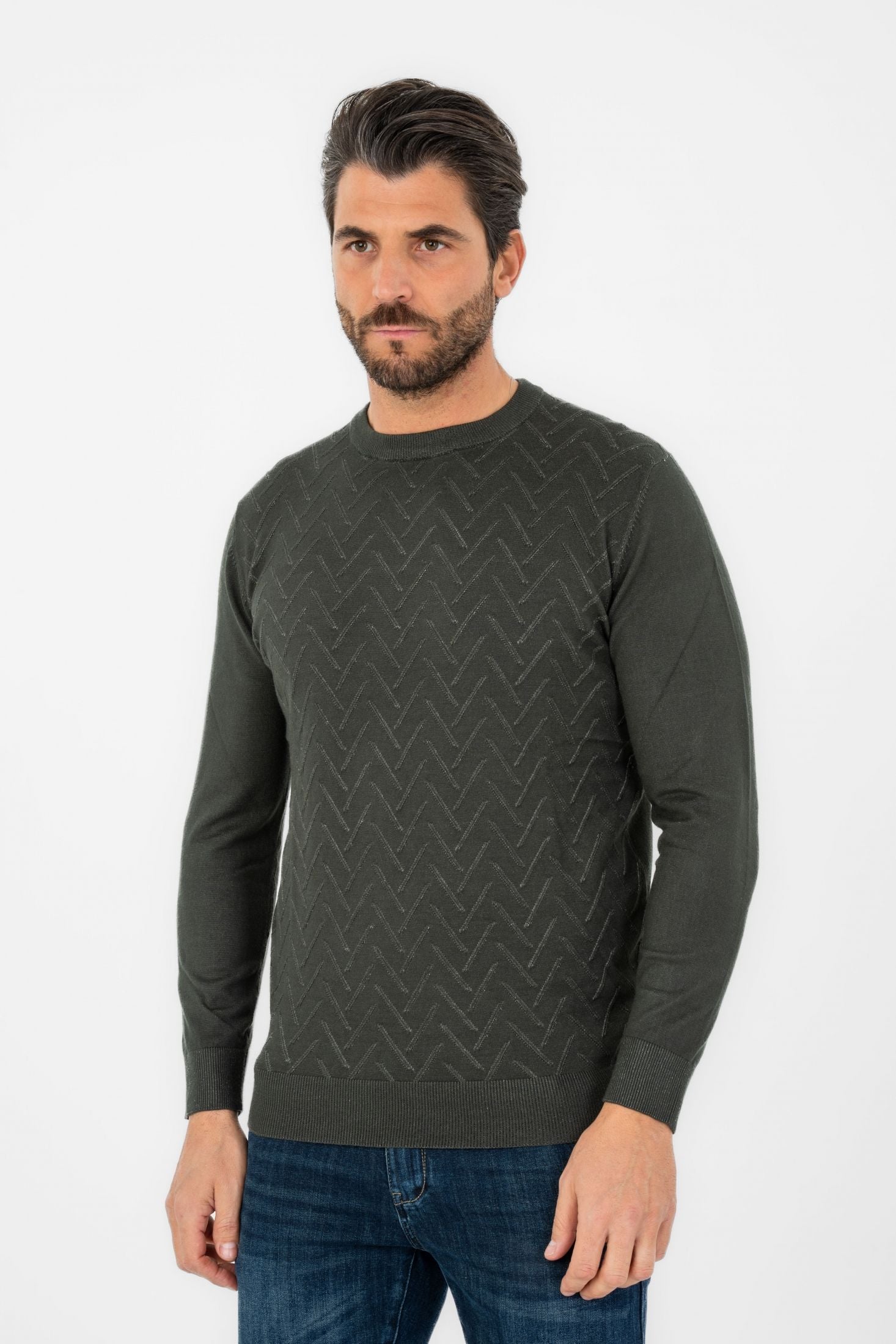 Maglioncino in viscosa con trama in rilievo