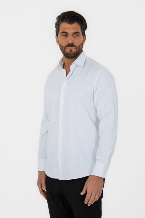 Camicia Regular fit con trama diagonale in rilievo