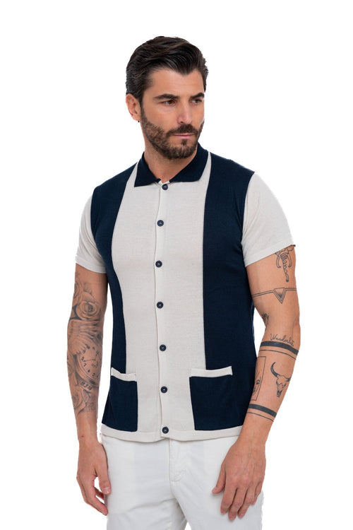 Polo full button in maglia extrafine