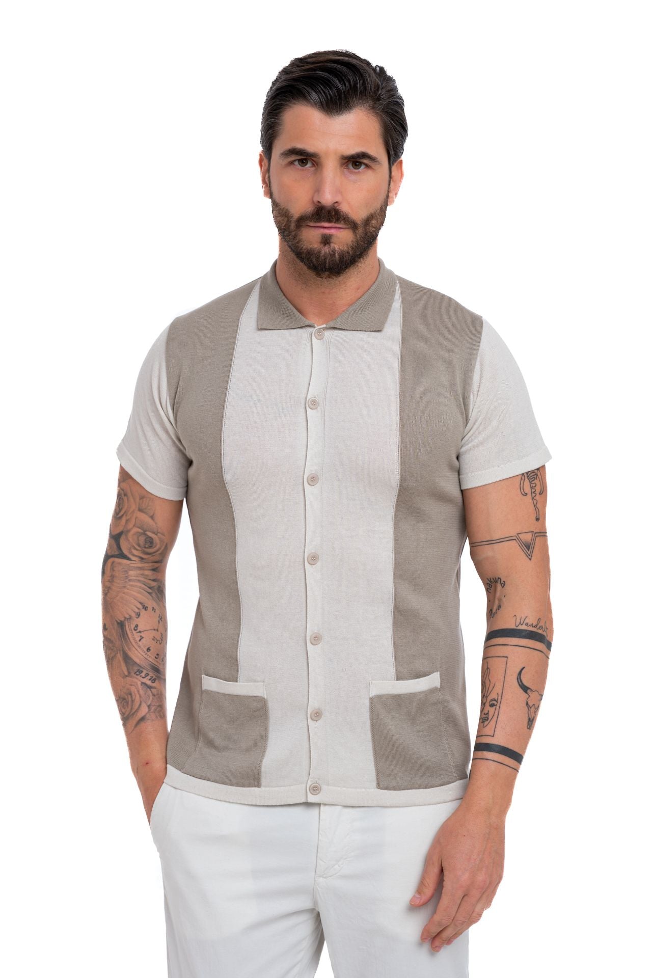 Polo full button in maglia extrafine