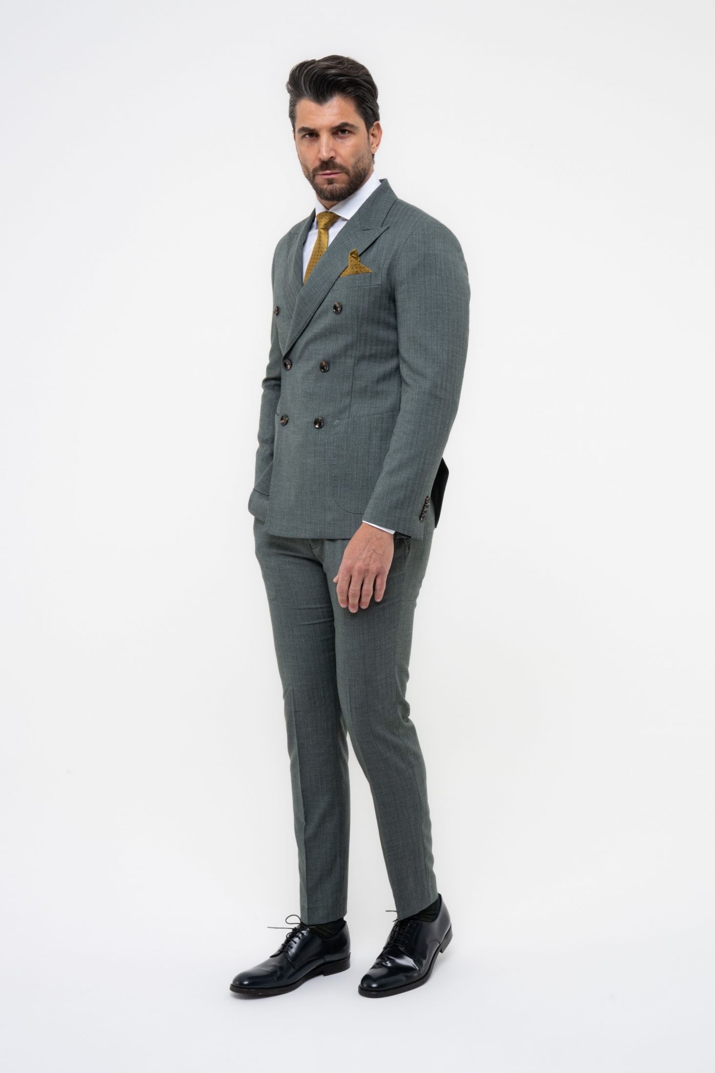 Abito doppiopetto Slim Fit a spina di pesce