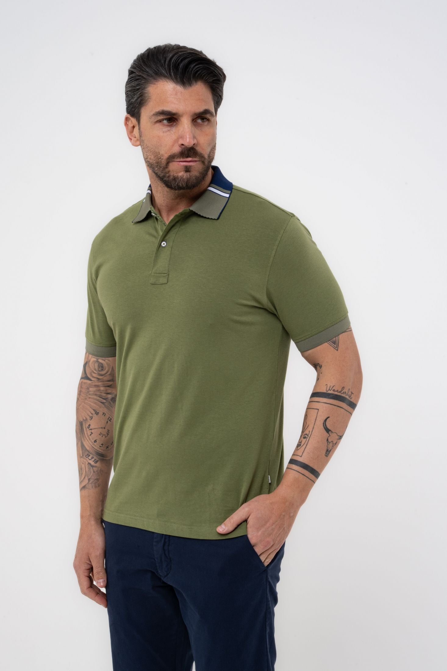 Polo mezza manica in cotone jersey