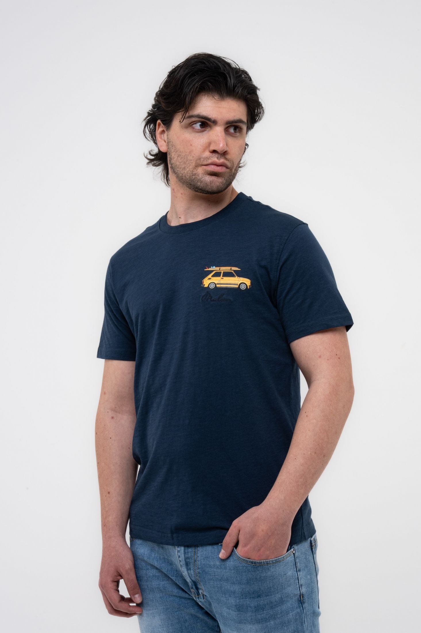 T-Shirt regolare fiammata con stampa
